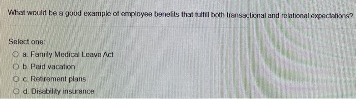 What would be a good example of employee benefits
