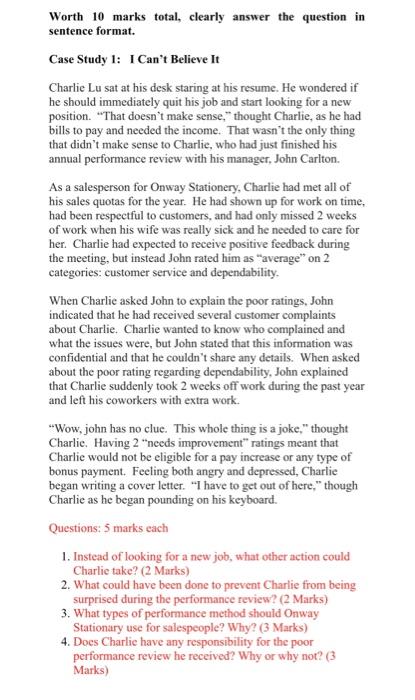 Case Study 1: I Can't Believe It Charlie Lu sat