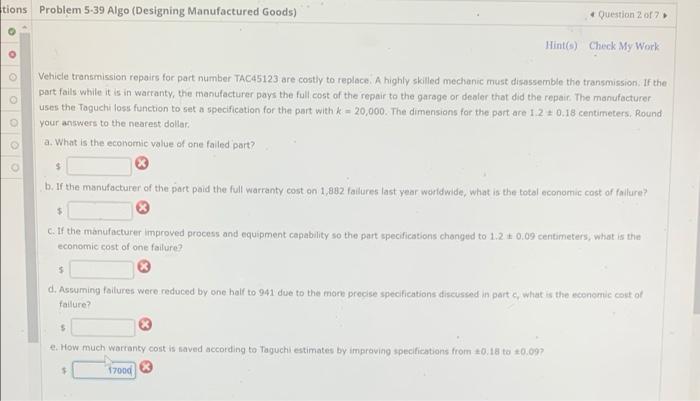 tions Problem 5-39 Algo (Designing Manufactured