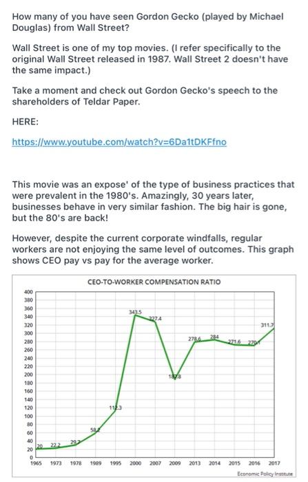 How many of you have seen Gordon Gecko (played by