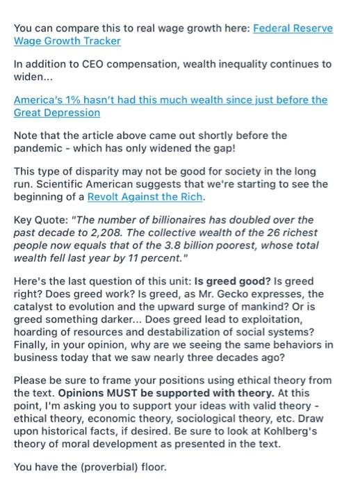 How many of you have seen Gordon Gecko (played by