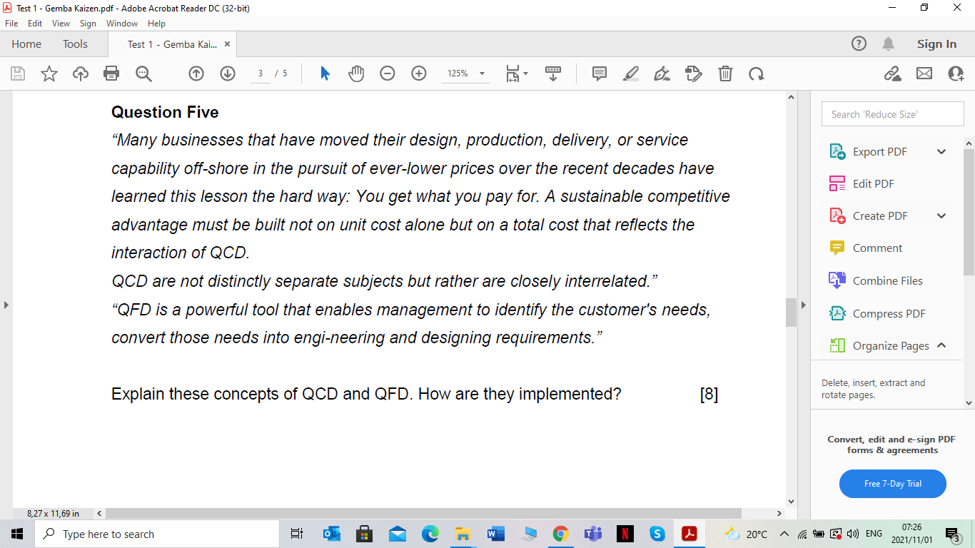 - A Test 1 - Gemba Kaizen.pdf - Adobe Acrobat