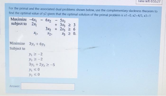 Time left 0:55:27 For the primal and the