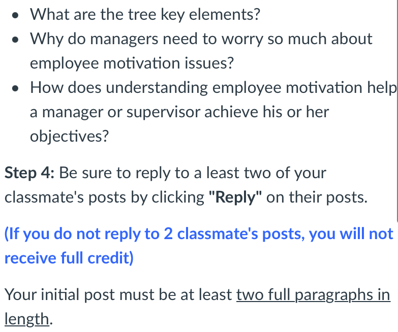 What are the tree key elements? Why do managers