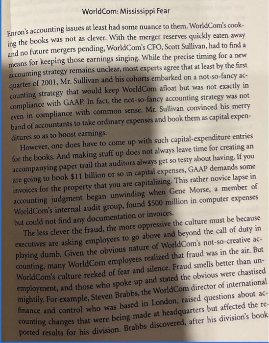 Article WorldCom Mississippi fear Questions What