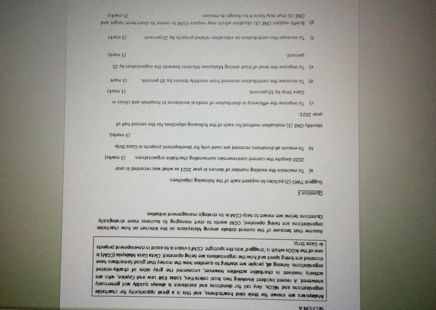 SECTION A Malaysians are known for their kind