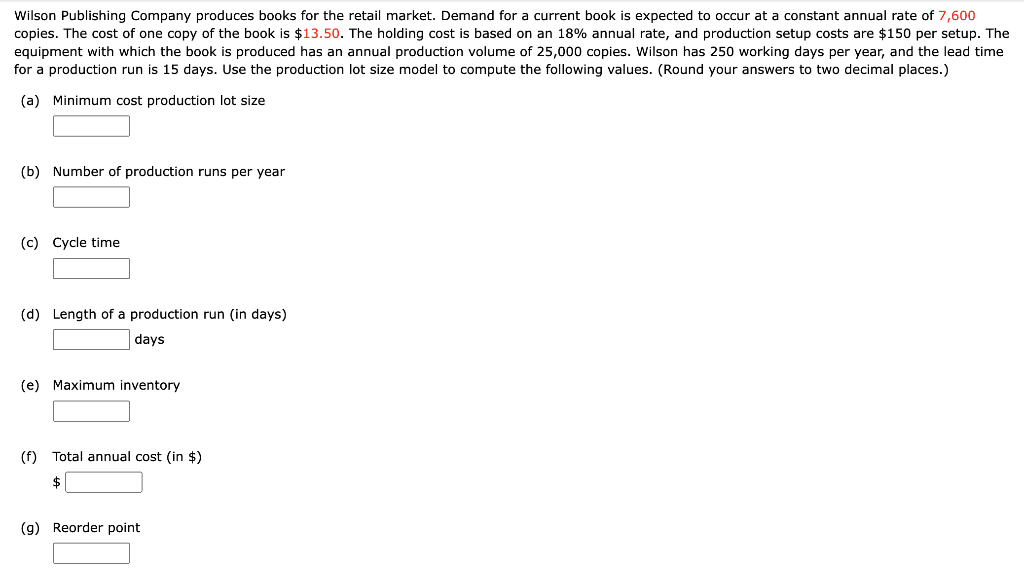 Wilson Publishing Company produces books for the