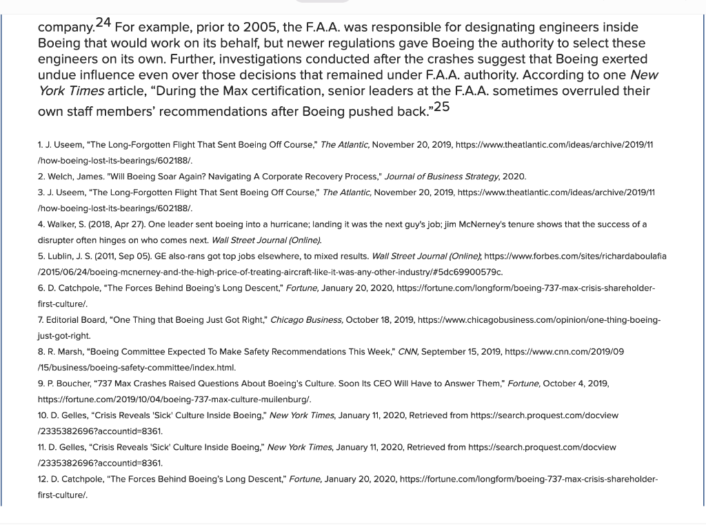 Requirea information Boeing Continuing Case-Part