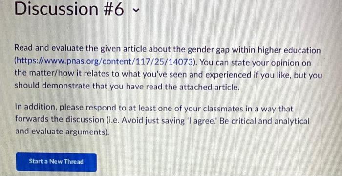 Discussion #6v Read and evaluate the given