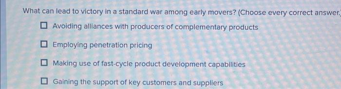 What can lead to victory in a standard war among