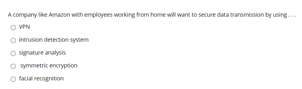 A company like Amazon with employees working from