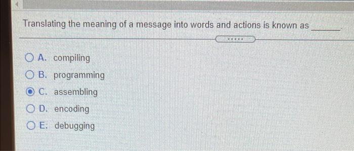 Translating the meaning of a message into words