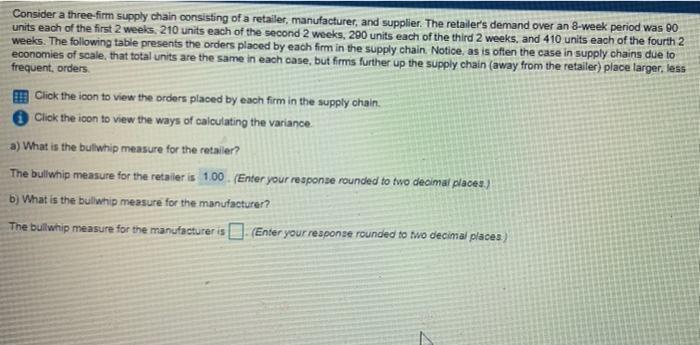 Consider a three-firm supply chain consisting of