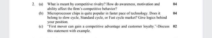 04 2. (a) What is meant by competitive rivalry?