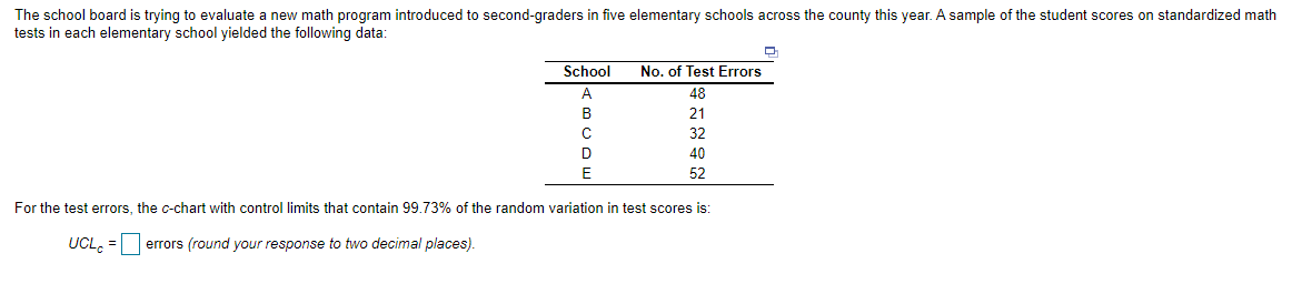 LCL = According to the c-chart, there are ___
