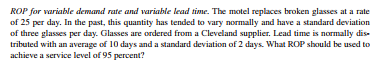 ROP for variable demand rate and variable lead
