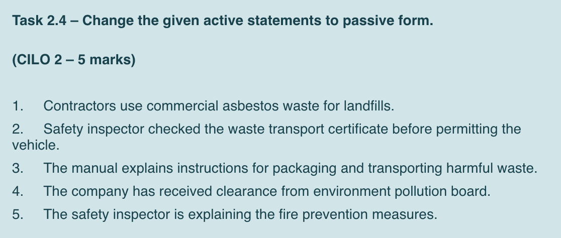- Task 2.1 - Change the reported speech to direct