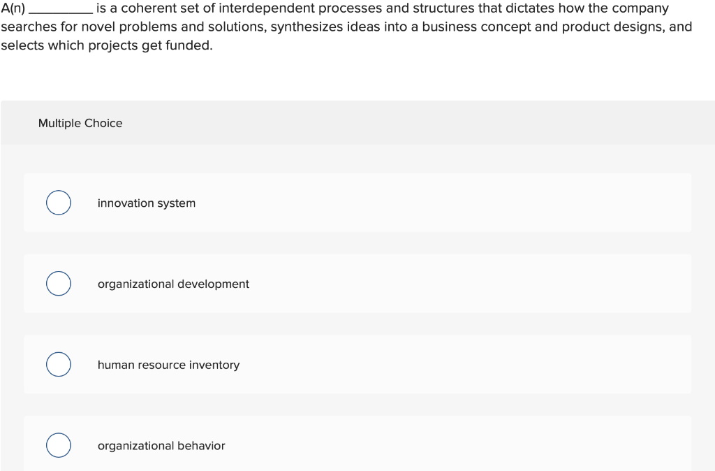 Which key obstacle to innovation is defined as