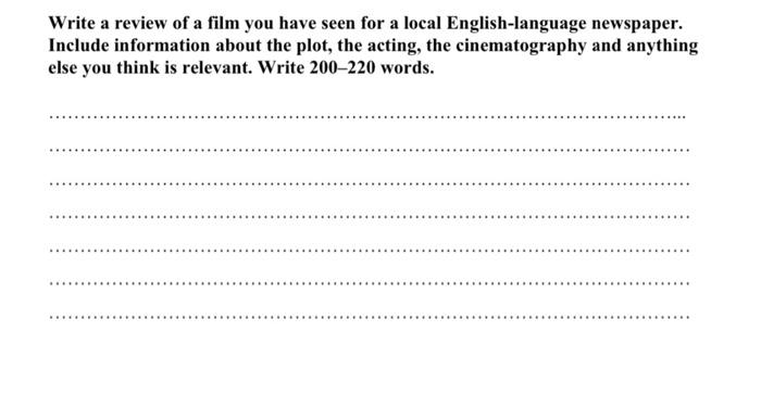 Write a review of a film you have seen for a