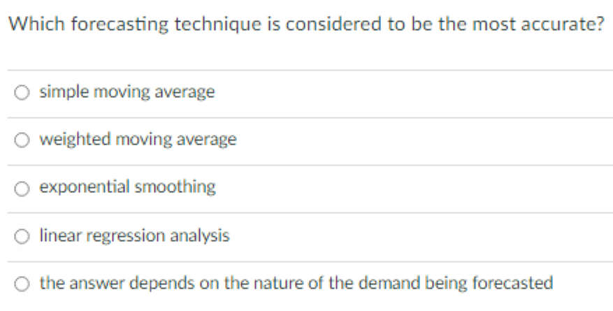 Which forecasting technique is considered to be