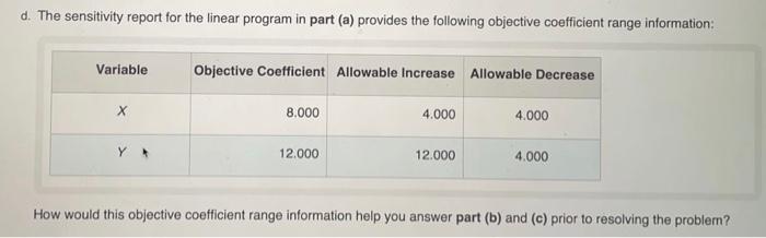 3. Consider the following linear program: Min 8x