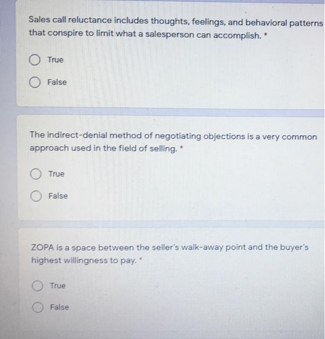 Sales call reluctance includes thoughts,