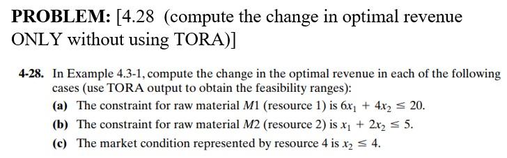 PROBLEM: [4.28 (compute the change in optimal