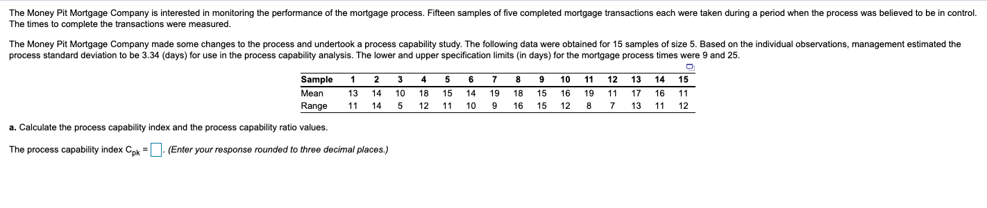 The Money Pit Mortgage Company is interested in