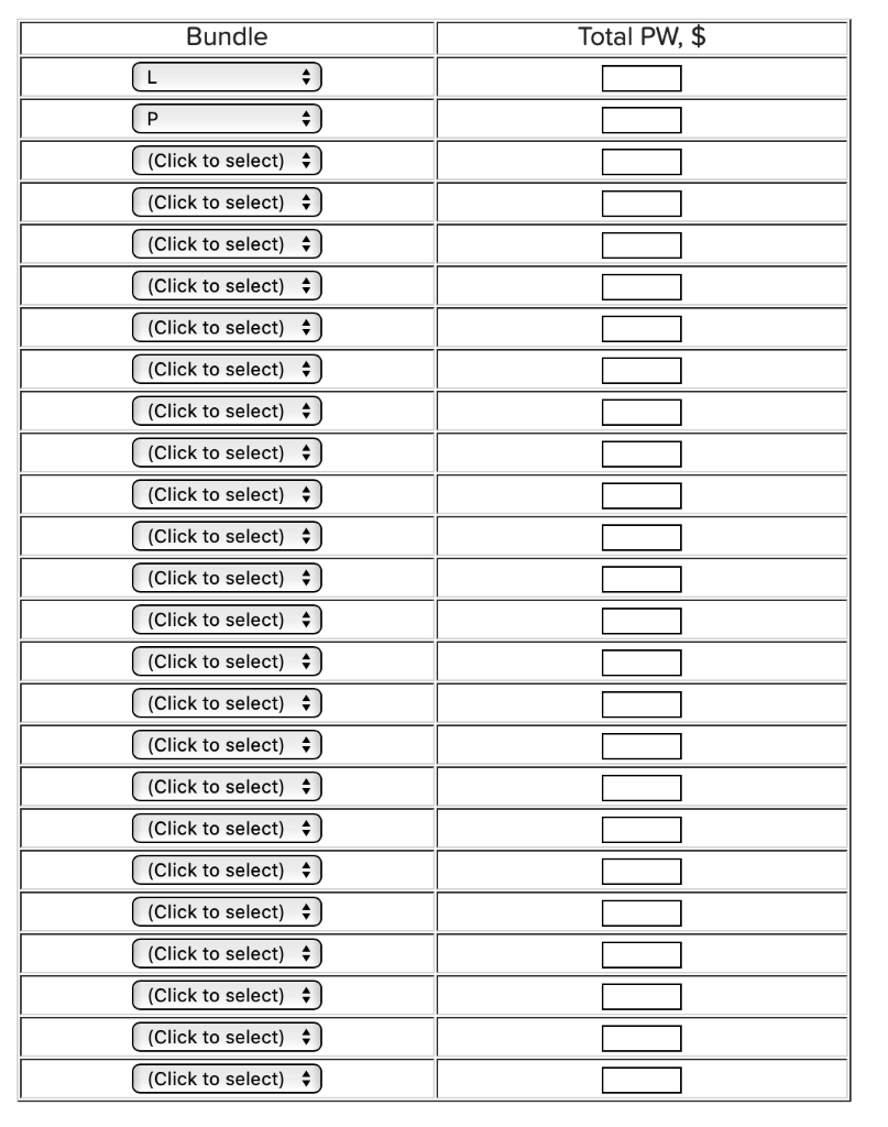 Six projects have been identified for possible