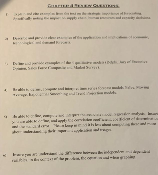 CHAPTER 4 REVIEW QUESTIONS: 1) Explain and cite