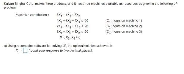 X1,X2,X3=? Contribution (objective value)=? An