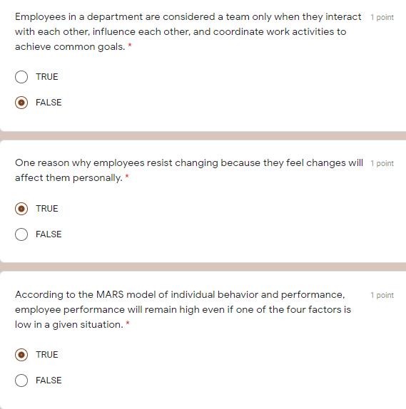 (ORGANIZATIONAL BEHAVIOUR) Employees in a