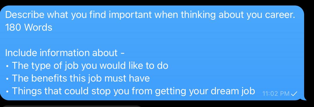 Describe what you find important when thinking