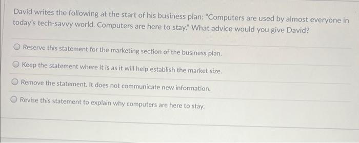 David writes the following at the start of his