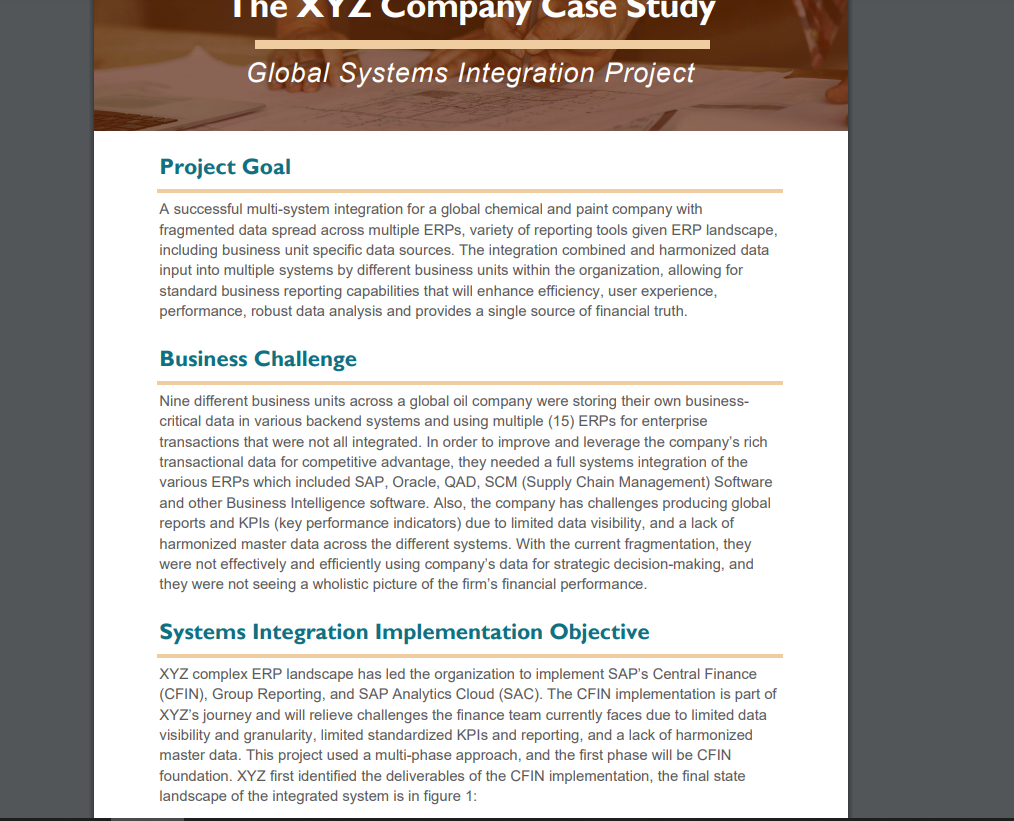 Please Write a case study on XYZ Company. Answer