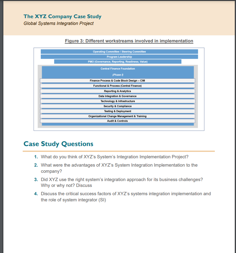 Please Write a case study on XYZ Company. Answer