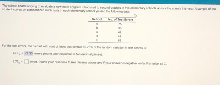 The school board is trying to evaluate a new math