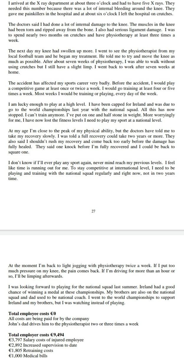 Describe following questions of case study each