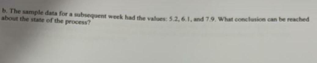 b. The sample data for a subsequent week had the
