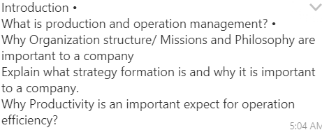 Introduction : What is production and operation