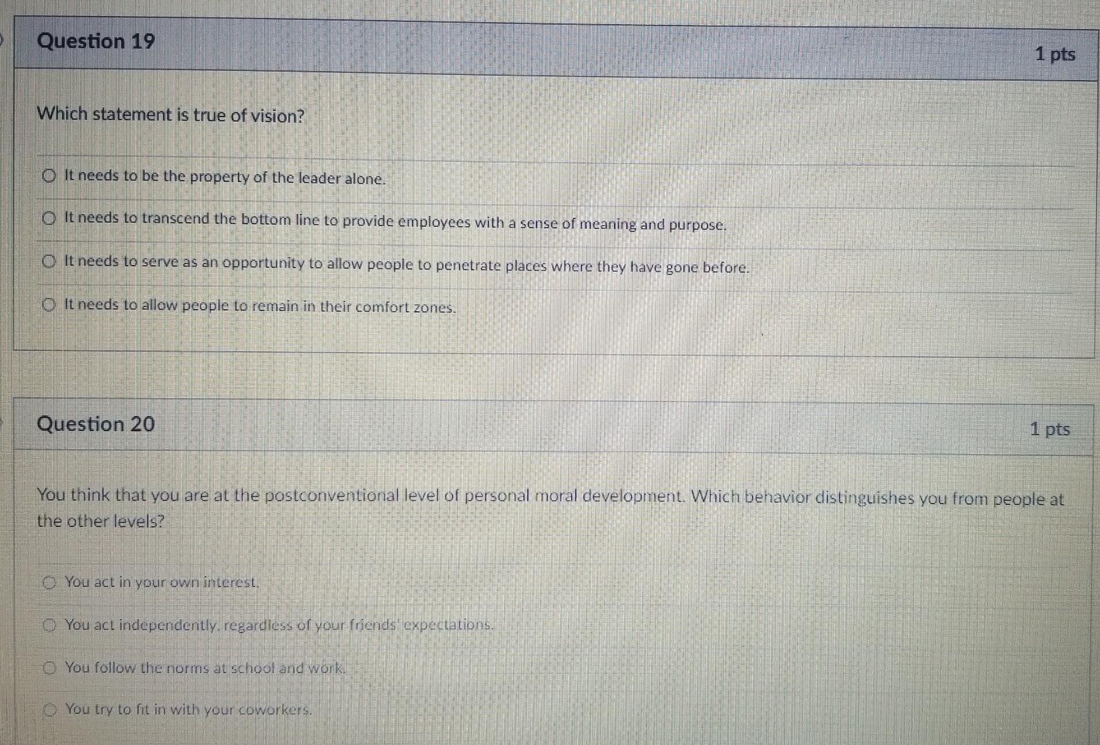 17, 18, 19, and 20 please Which statement is true