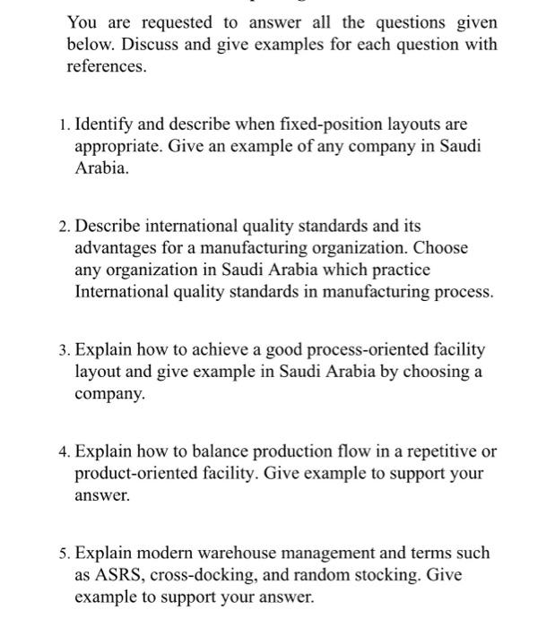 please cite the example You are requested to