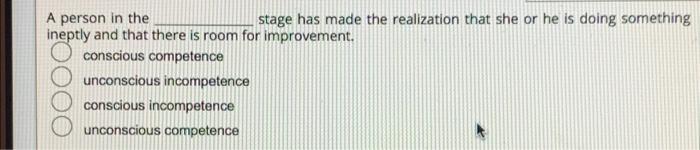 A person in the stage has made the realization