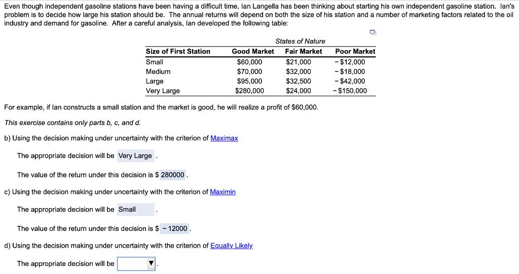 Even though independent gasoline stations have