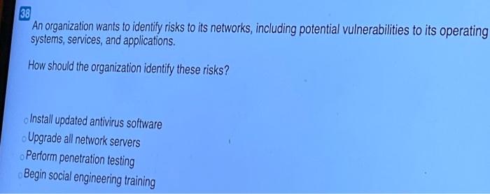 37 Which risk management strategy is a company