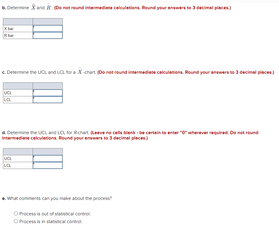 The following table contains the measurements of