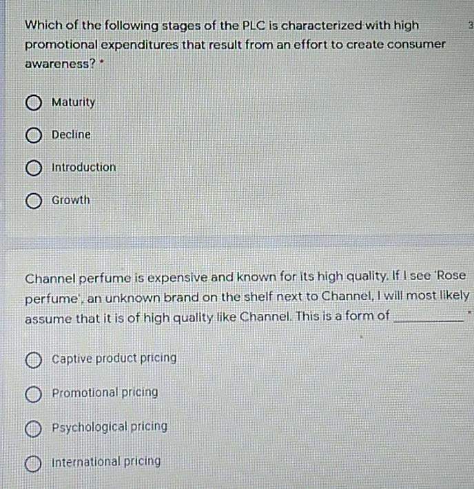 Which of the following stages of the PLC is