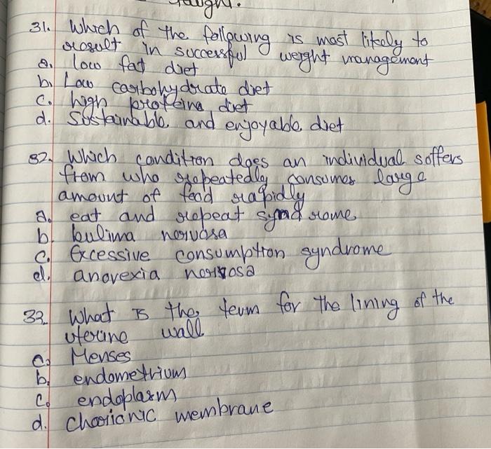 please do ASAP 31. Which of the following is most