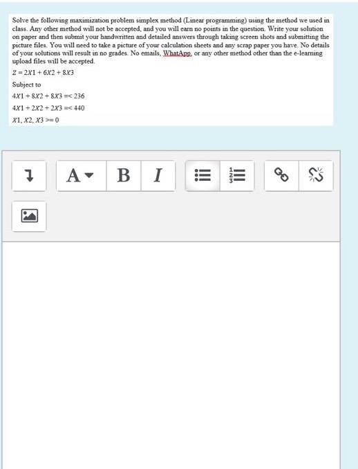 Solve the following maximization problem simplex