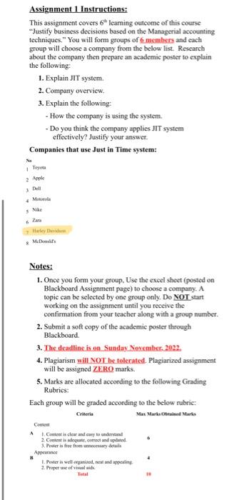 Pease solve it ASAP. Assignment 1 Instructions: